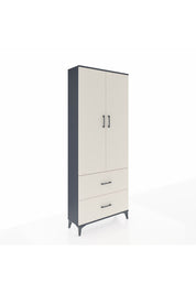 Arges Dolap 3 Raflı 2 Çekmeceli 2 Kapaklı 88x30x221 Antrasit-Aytaşı