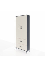 Arges Dolap 3 Raflı 2 Çekmeceli 2 Kapaklı 88x30x221 Antrasit-Aytaşı