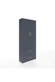 Arges Dolap 3 Raflı 2 Çekmeceli 2 Kapaklı 88x30x221 Antrasit-Antrasit