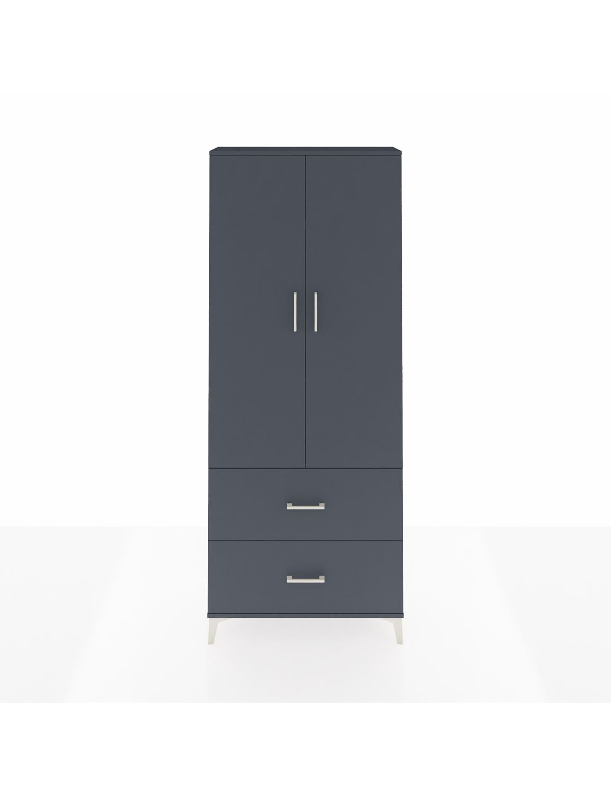 Arges Dolap 3 Raflı 2 Çekmeceli 2 Kapaklı 88x30x221 Antrasit-Antrasit