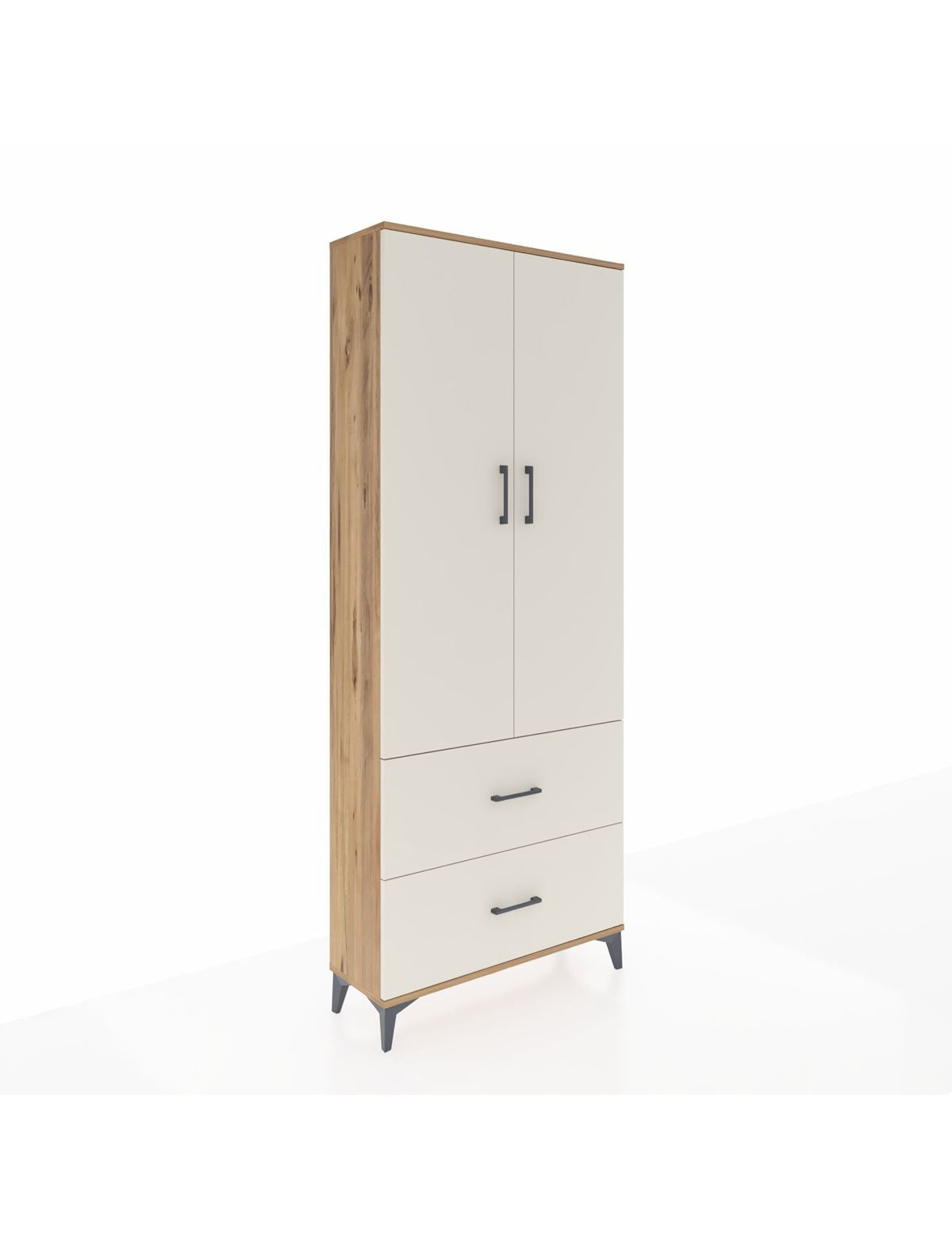 Arges Dolap 3 Raflı 2 Çekmeceli 2 Kapaklı 88x30x221 Çam-Aytaşı