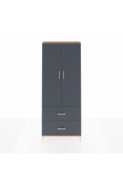 Arges Dolap 3 Raflı 2 Çekmeceli 2 Kapaklı 88x30x221 Çam-Antrasit