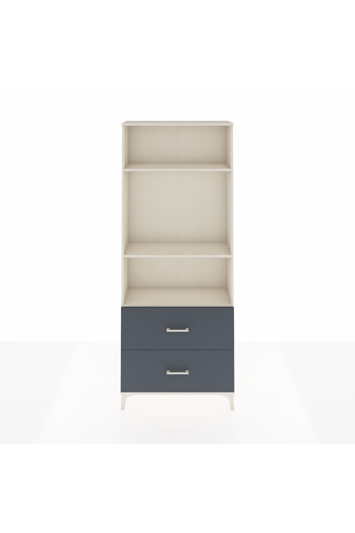 Arges Dolap 3 Raflı 2 Çekmeceli 88x30x221 Aytaşı-Antrasit