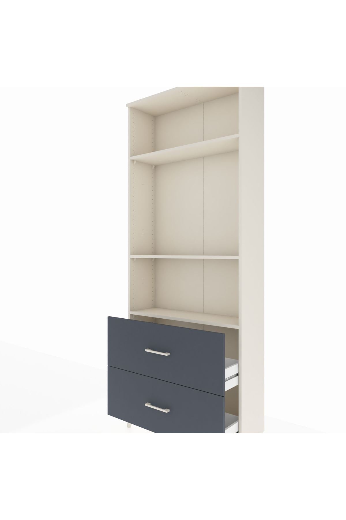 Arges Dolap 3 Raflı 2 Çekmeceli 88x30x221 Aytaşı-Antrasit