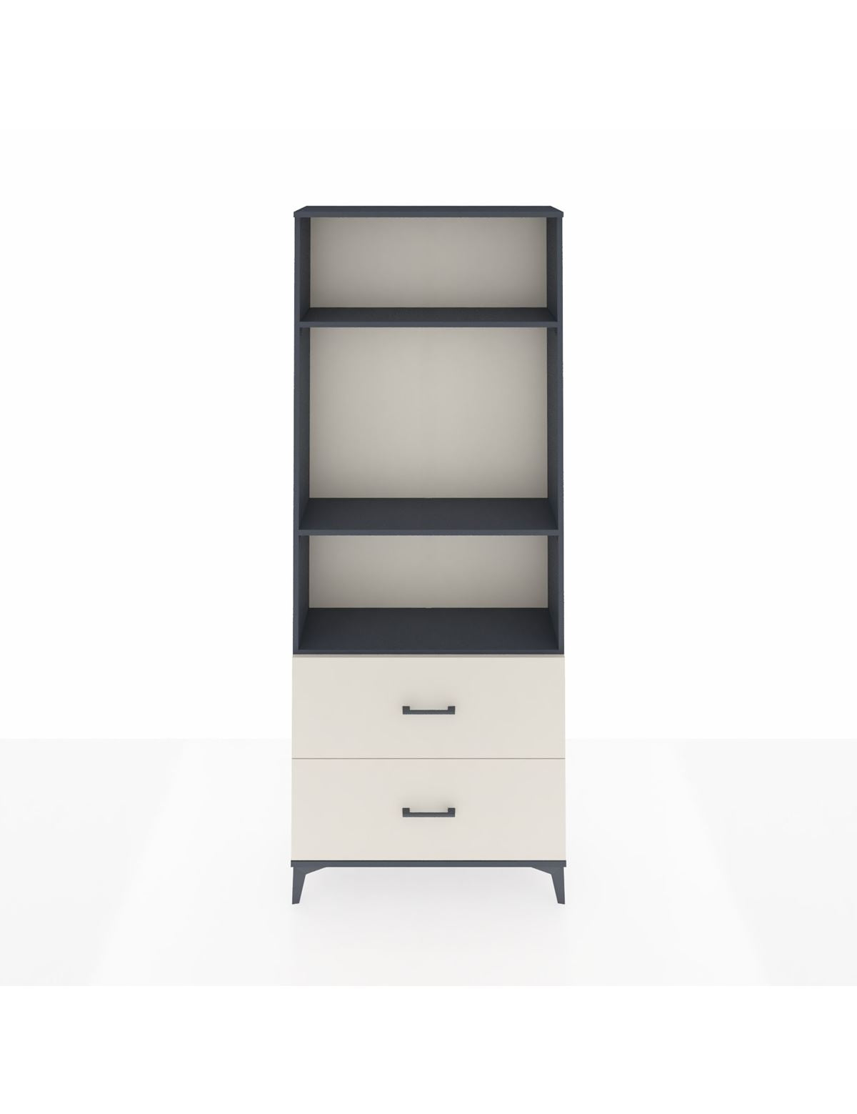 Arges Dolap 3 Raflı 2 Çekmeceli 88x30x221 Antrasit-Aytaşı