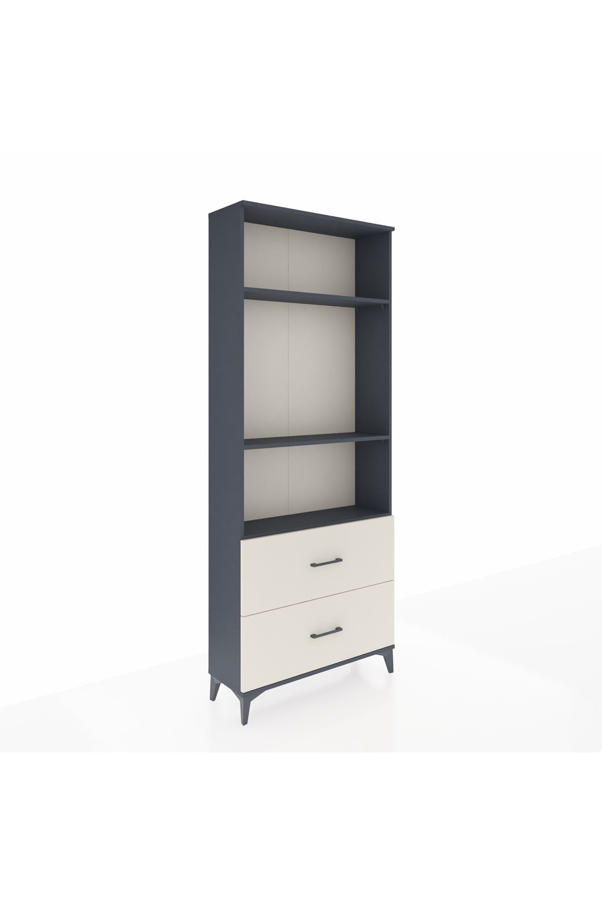 Arges Dolap 3 Raflı 2 Çekmeceli 88x30x221 Antrasit-Aytaşı