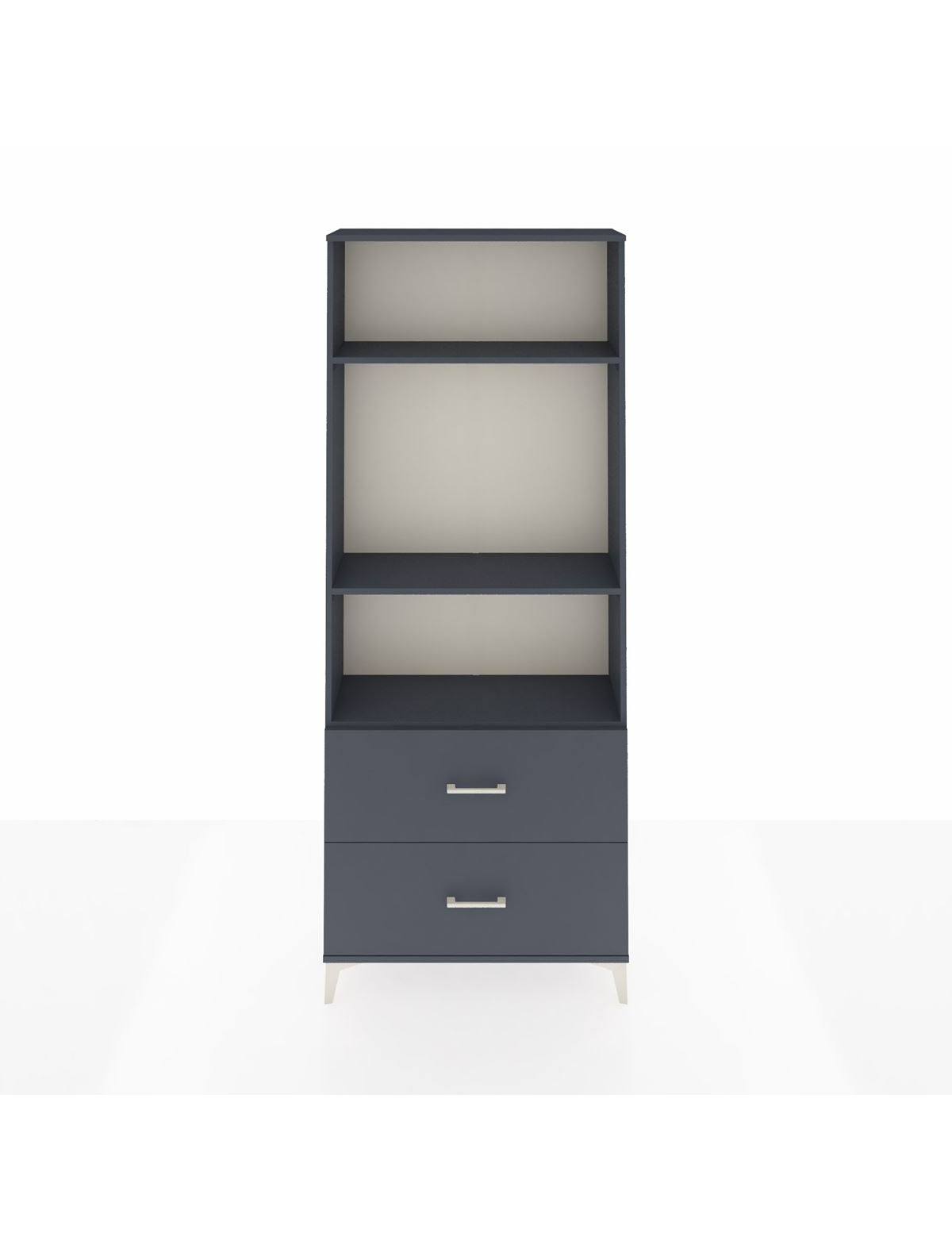 Arges Dolap 3 Raflı 2 Çekmeceli 88x30x221 Antrasit-Antrasit