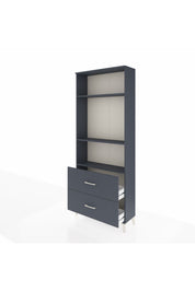 Arges Dolap 3 Raflı 2 Çekmeceli 88x30x221 Antrasit-Antrasit