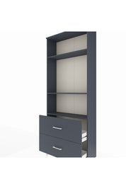 Arges Dolap 3 Raflı 2 Çekmeceli 88x30x221 Antrasit-Antrasit