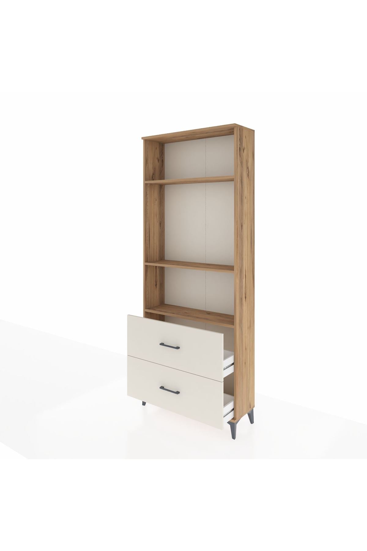 Arges Dolap 3 Raflı 2 Çekmeceli 88x30x221 Çam-Aytaşı