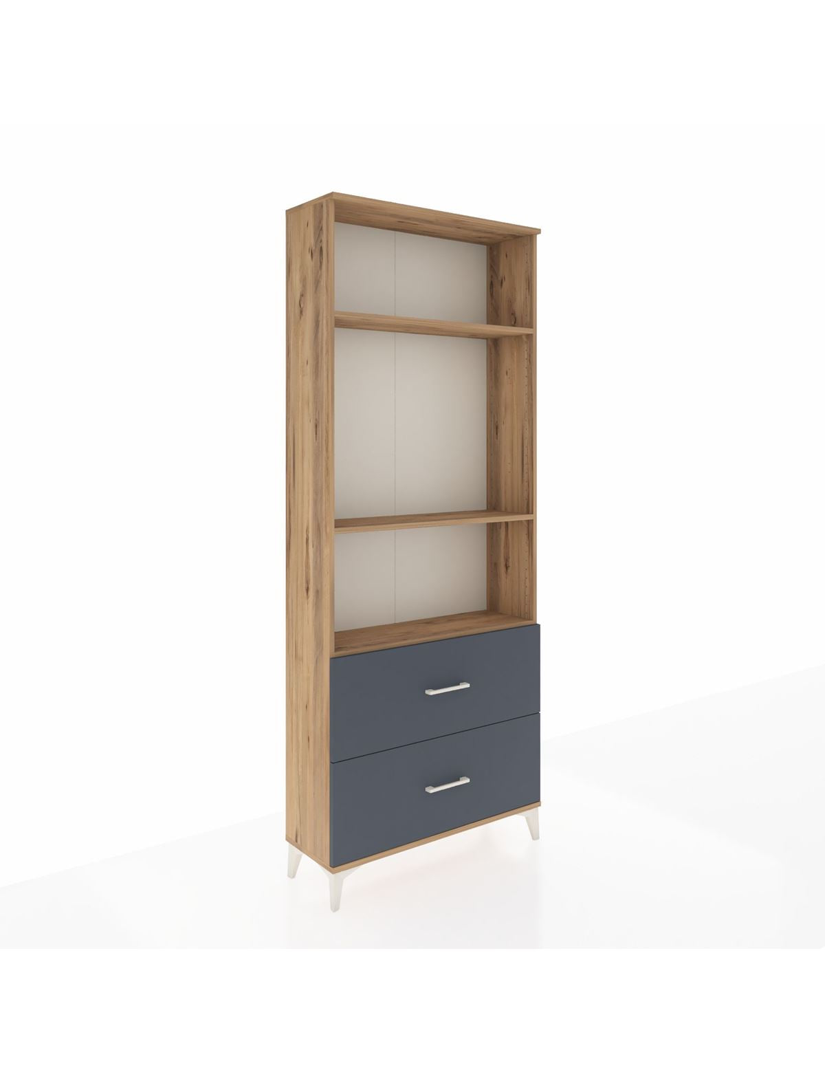 Arges Dolap 3 Raflı 2 Çekmeceli 88x30x221 Çam-Antrasit