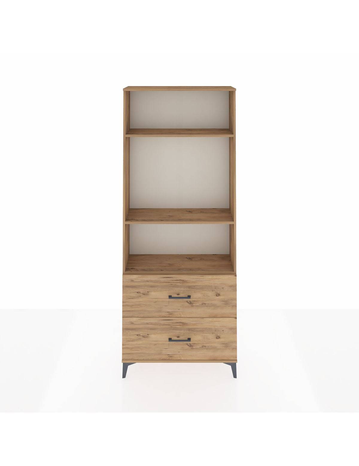 Arges Dolap 3 Raflı 2 Çekmeceli 88x30x221 Çam-Çam