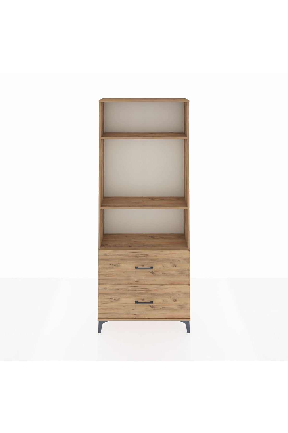 Arges Dolap 3 Raflı 2 Çekmeceli 88x30x221 Çam-Çam