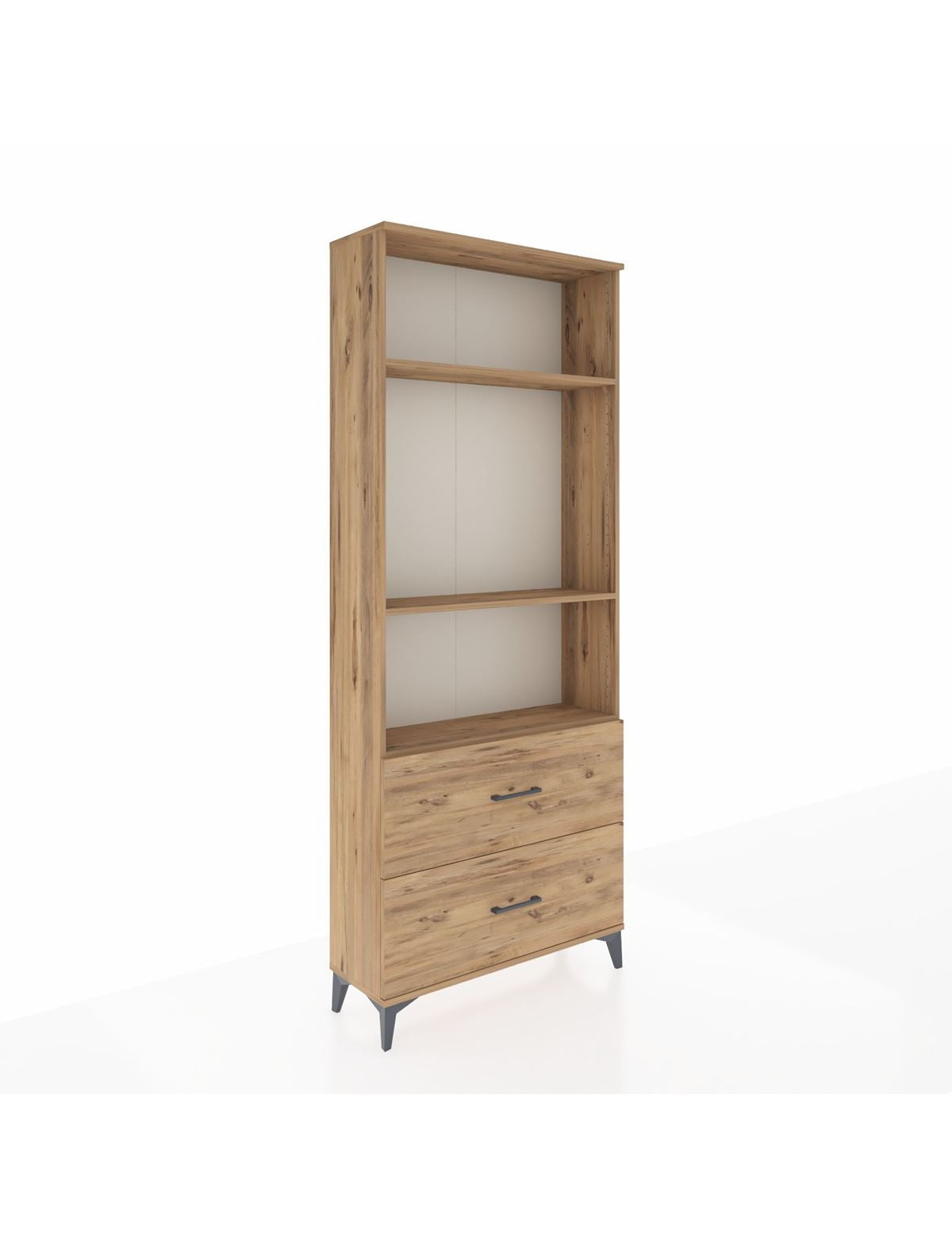 Arges Dolap 3 Raflı 2 Çekmeceli 88x30x221 Çam-Çam