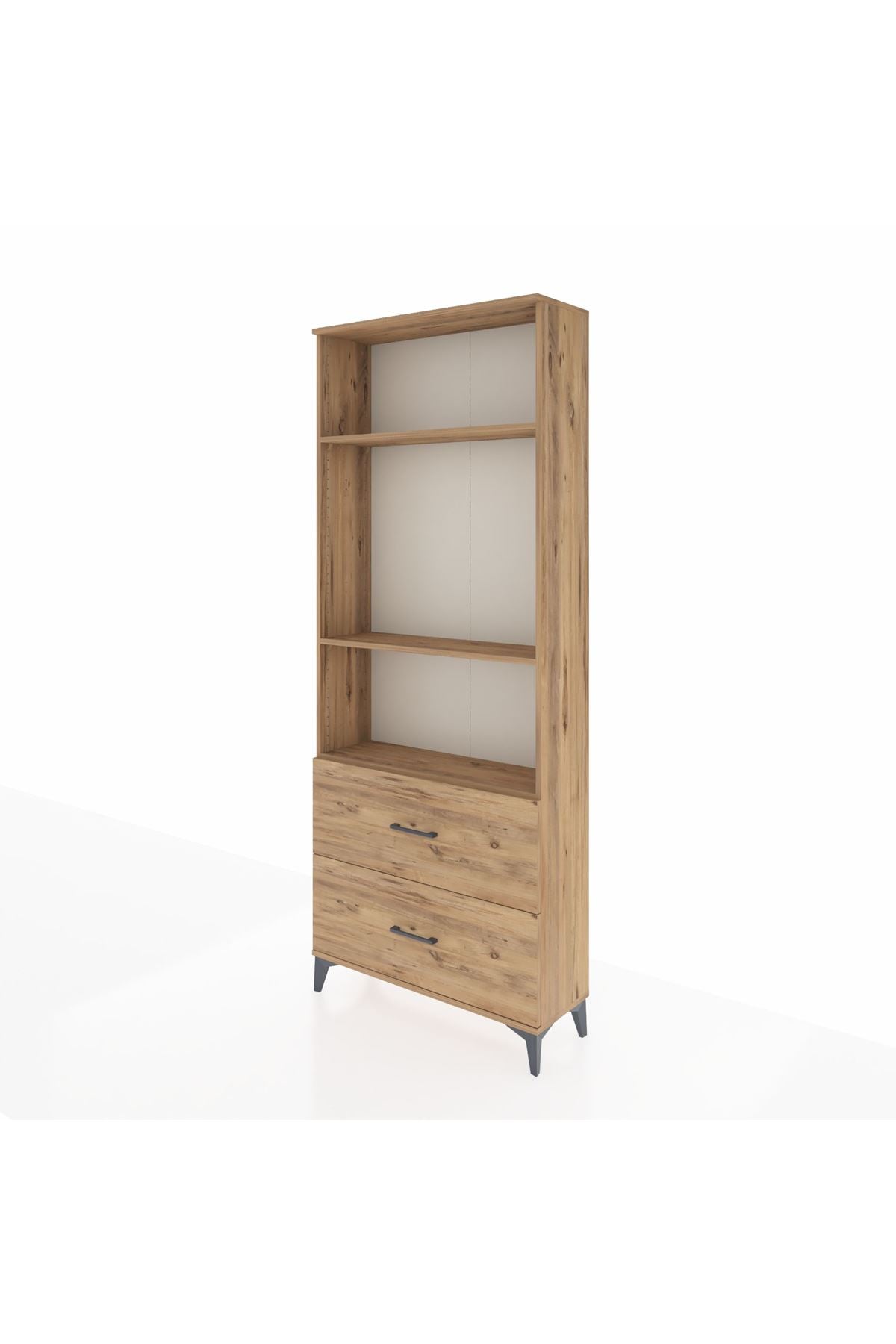 Arges Dolap 3 Raflı 2 Çekmeceli 88x30x221 Çam-Çam