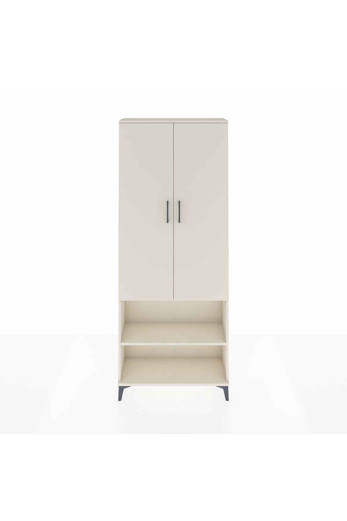 Arges Dolap 3 Raflı 2 Kapaklı Tek Askılı 88x30x221 Aytaşı-Aytaşı