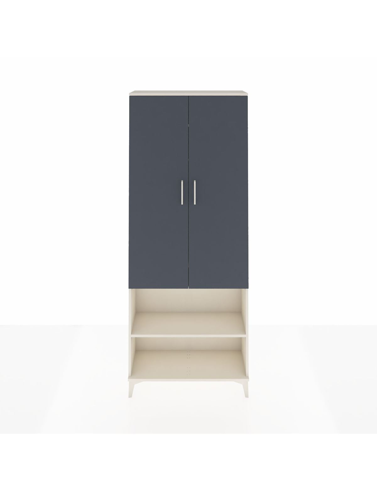 Arges Dolap 3 Raflı 2 Kapaklı Tek Askılı 88x30x221 Aytaşı-Antrasit