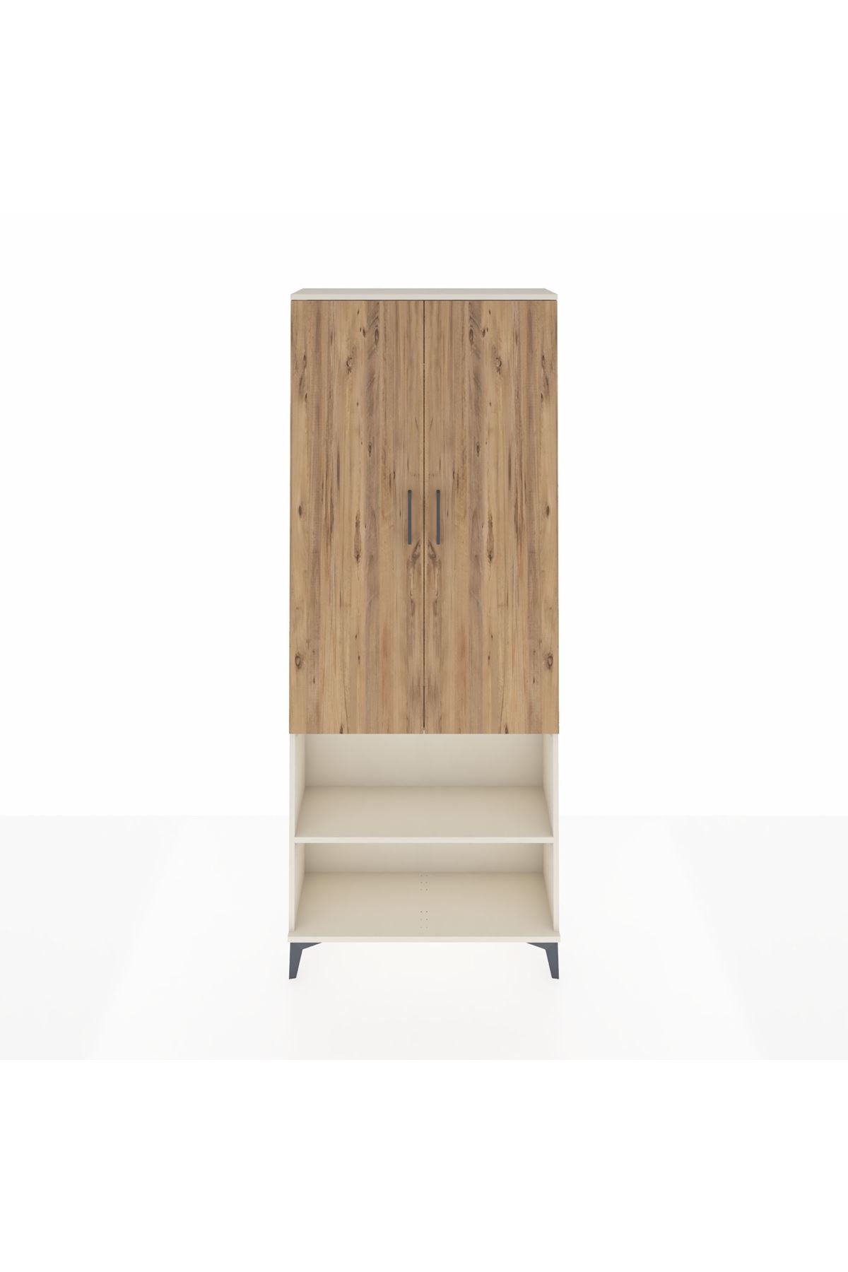 Arges Dolap 3 Raflı 2 Kapaklı Tek Askılı 88x30x221 Aytaşı-Çam