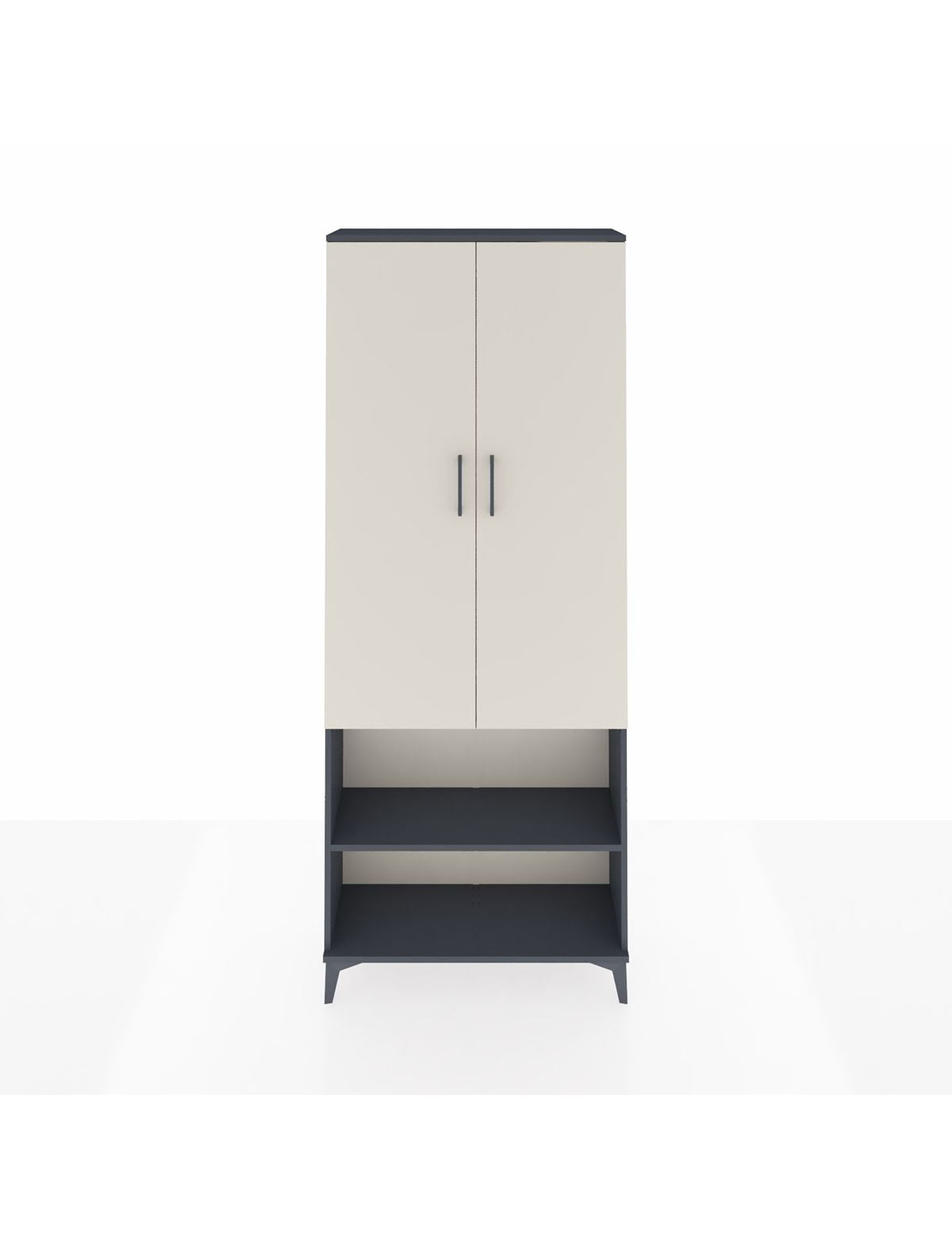 Arges Dolap 3 Raflı 2 Kapaklı Tek Askılı 88x30x221 Antrasit-Aytaşı