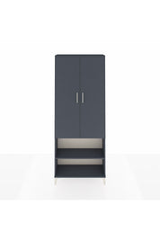 Arges Dolap 3 Raflı 2 Kapaklı Tek Askılı 88x30x221 Antrasit-Antrasit