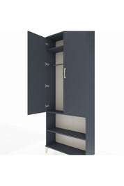 Arges Dolap 3 Raflı 2 Kapaklı Tek Askılı 88x30x221 Antrasit-Antrasit