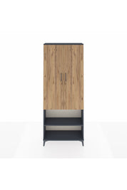 Arges Dolap 3 Raflı 2 Kapaklı Tek Askılı 88x30x221 Antrasit-Çam