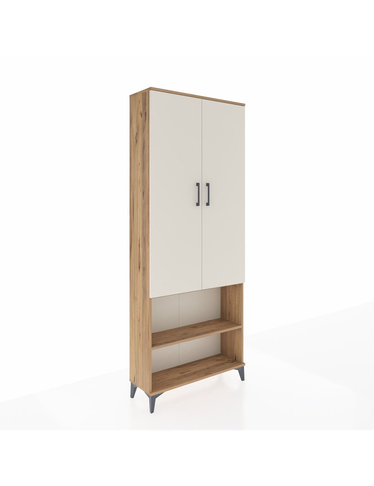 Arges Dolap 3 Raflı 2 Kapaklı Tek Askılı 88x30x221 Çam-Aytaşı