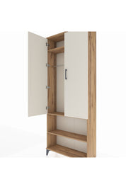 Arges Dolap 3 Raflı 2 Kapaklı Tek Askılı 88x30x221 Çam-Aytaşı