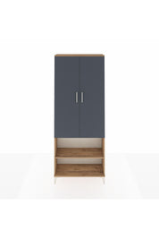 Arges Dolap 3 Raflı 2 Kapaklı Tek Askılı 88x30x221 Çam-Antrasit