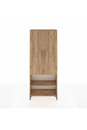 Arges Dolap 3 Raflı 2 Kapaklı Tek Askılı 88x30x221 Çam-Çam