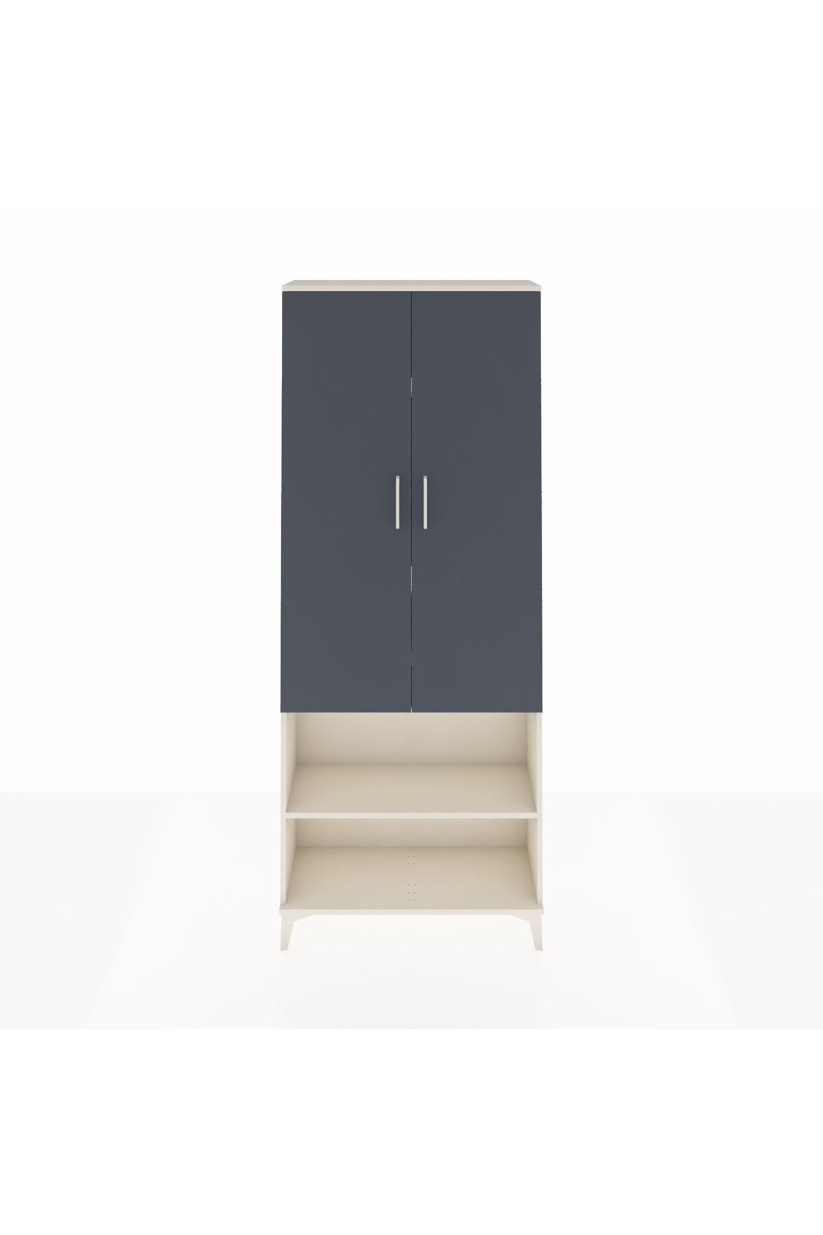 Arges Dolap 4 Raflı 2 Kapaklı 88x30x221 Aytaşı-Antrasit