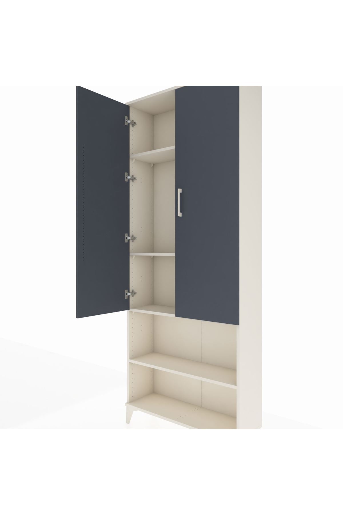 Arges Dolap 4 Raflı 2 Kapaklı 88x30x221 Aytaşı-Antrasit