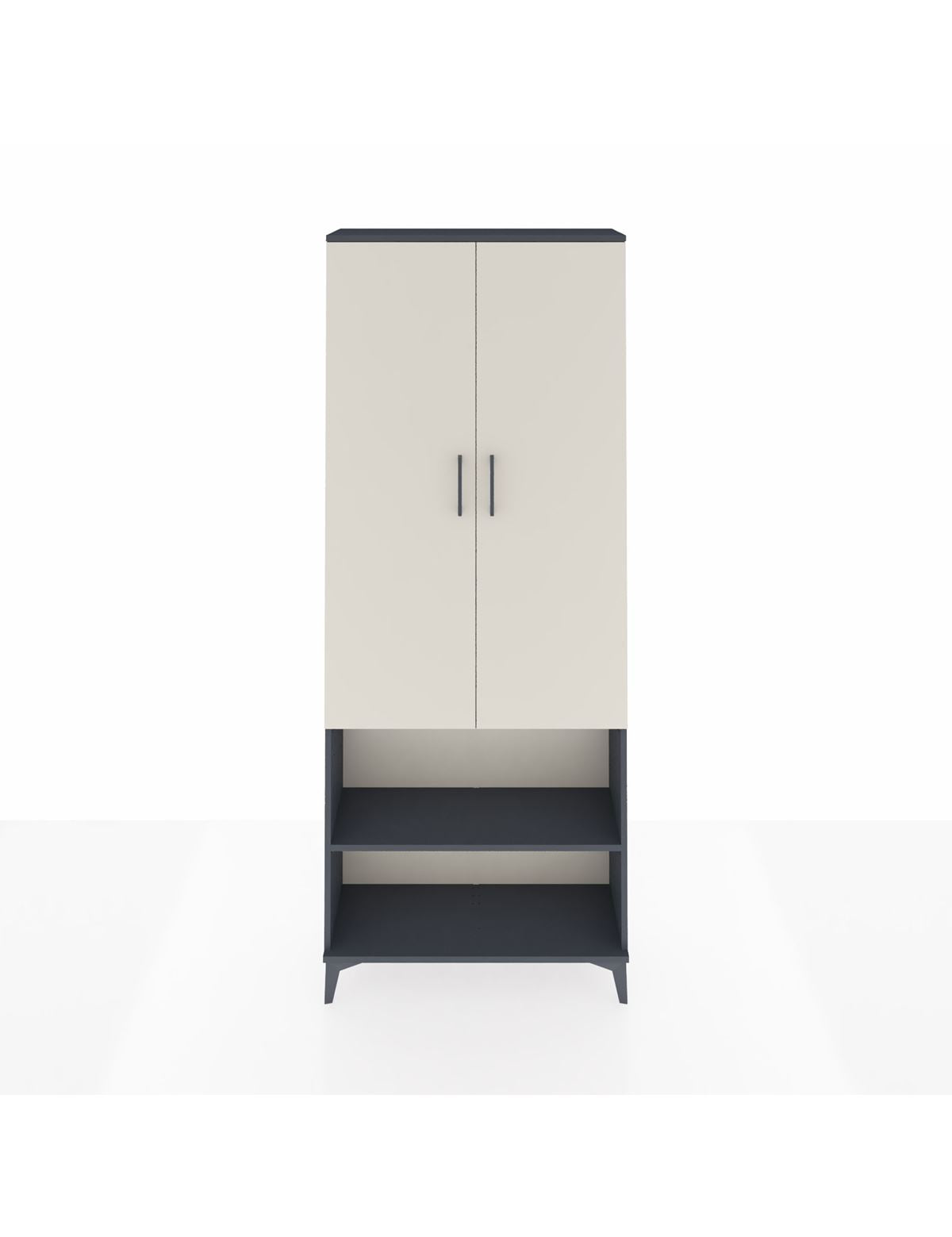 Arges Dolap 4 Raflı 2 Kapaklı 88x30x221 Antrasit-Aytaşı