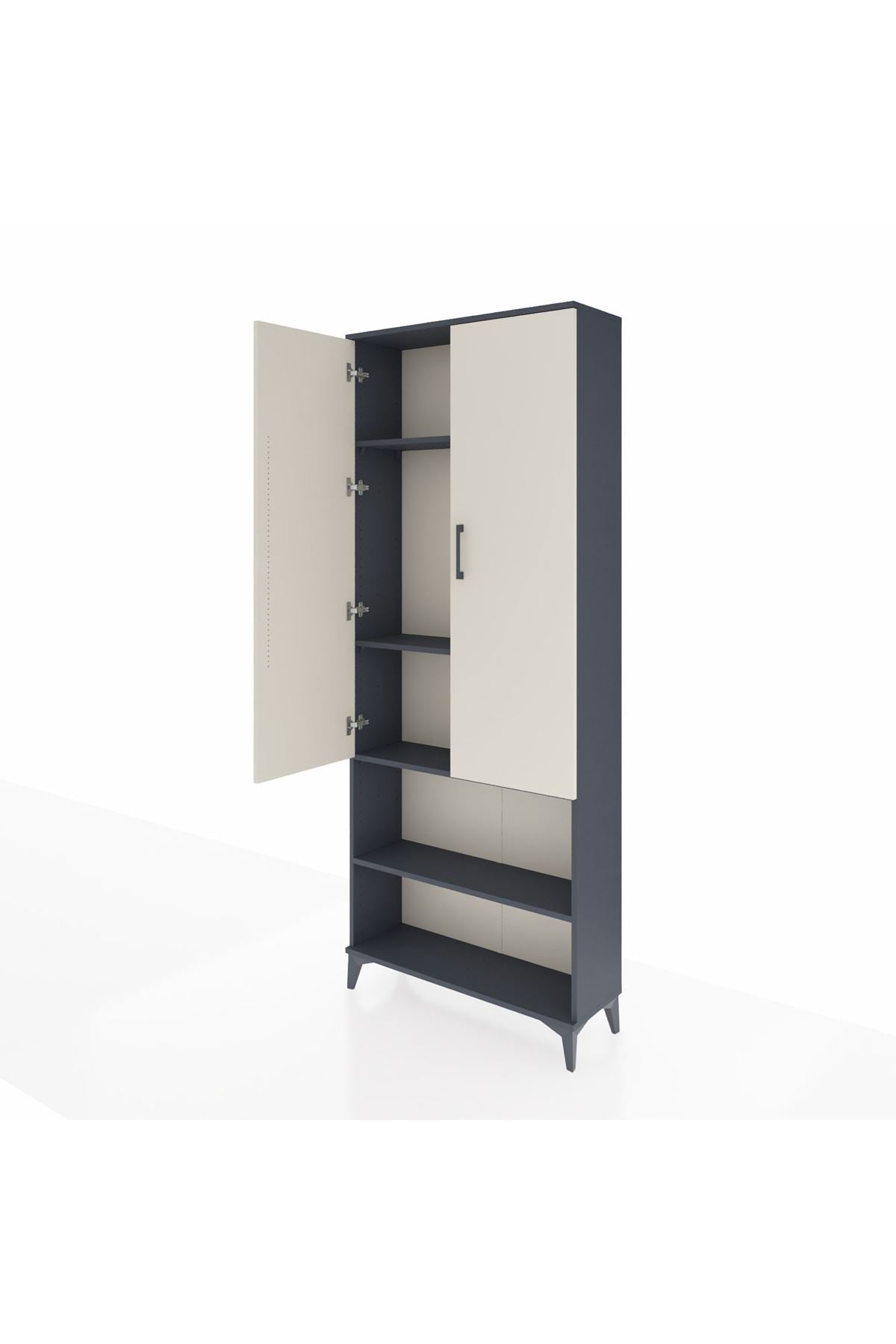 Arges Dolap 4 Raflı 2 Kapaklı 88x30x221 Antrasit-Aytaşı