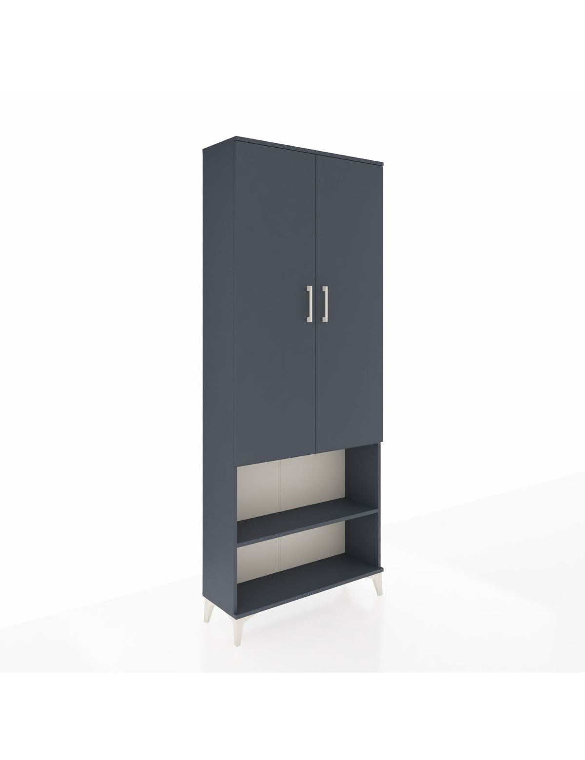 Arges Dolap 4 Raflı 2 Kapaklı 88x30x221 Antrasit-Antrasit