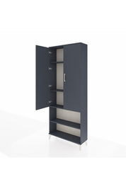 Arges Dolap 4 Raflı 2 Kapaklı 88x30x221 Antrasit-Antrasit