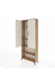 Arges Dolap 4 Raflı 2 Kapaklı 88x30x221 Çam-Aytaşı