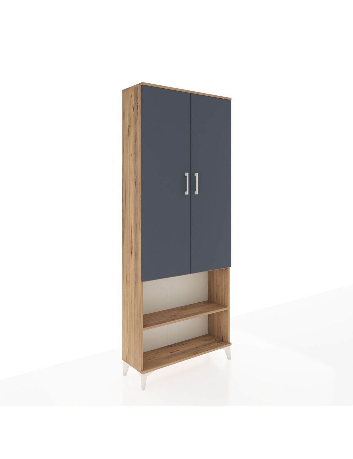 Arges Dolap 4 Raflı 2 Kapaklı 88x30x221 Çam-Antrasit