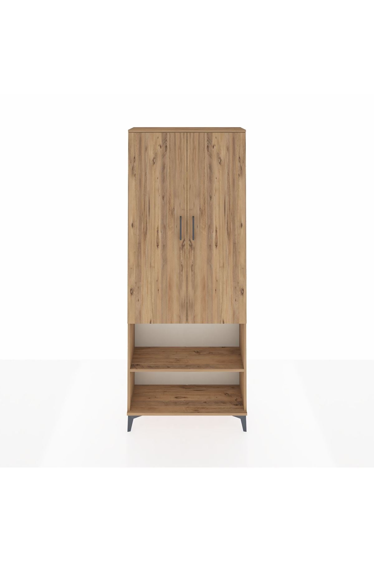 Arges Dolap 4 Raflı 2 Kapaklı 88x30x221 Çam-Çam