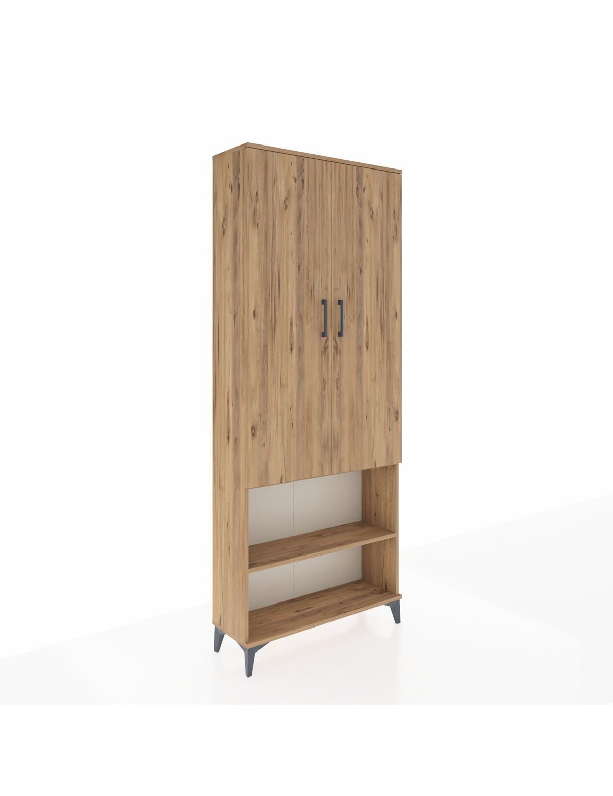 Arges Dolap 4 Raflı 2 Kapaklı 88x30x221 Çam-Çam