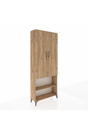 Arges Dolap 4 Raflı 2 Kapaklı 88x30x221 Çam-Çam