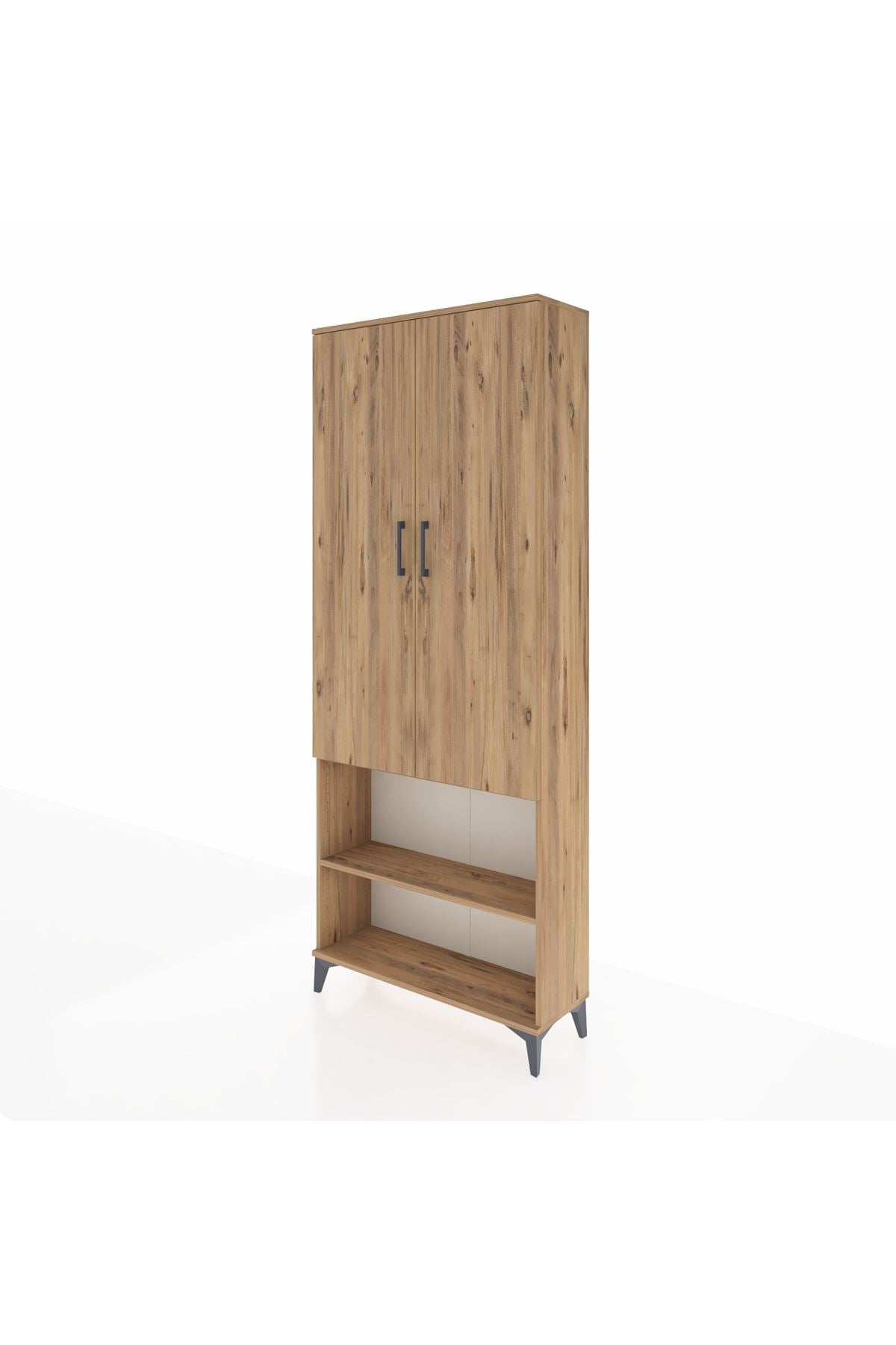 Arges Dolap 4 Raflı 2 Kapaklı 88x30x221 Çam-Çam