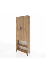 Arges Dolap 4 Raflı 2 Kapaklı 88x30x221 Çam-Çam