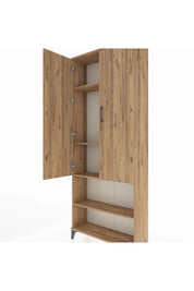 Arges Dolap 4 Raflı 2 Kapaklı 88x30x221 Çam-Çam