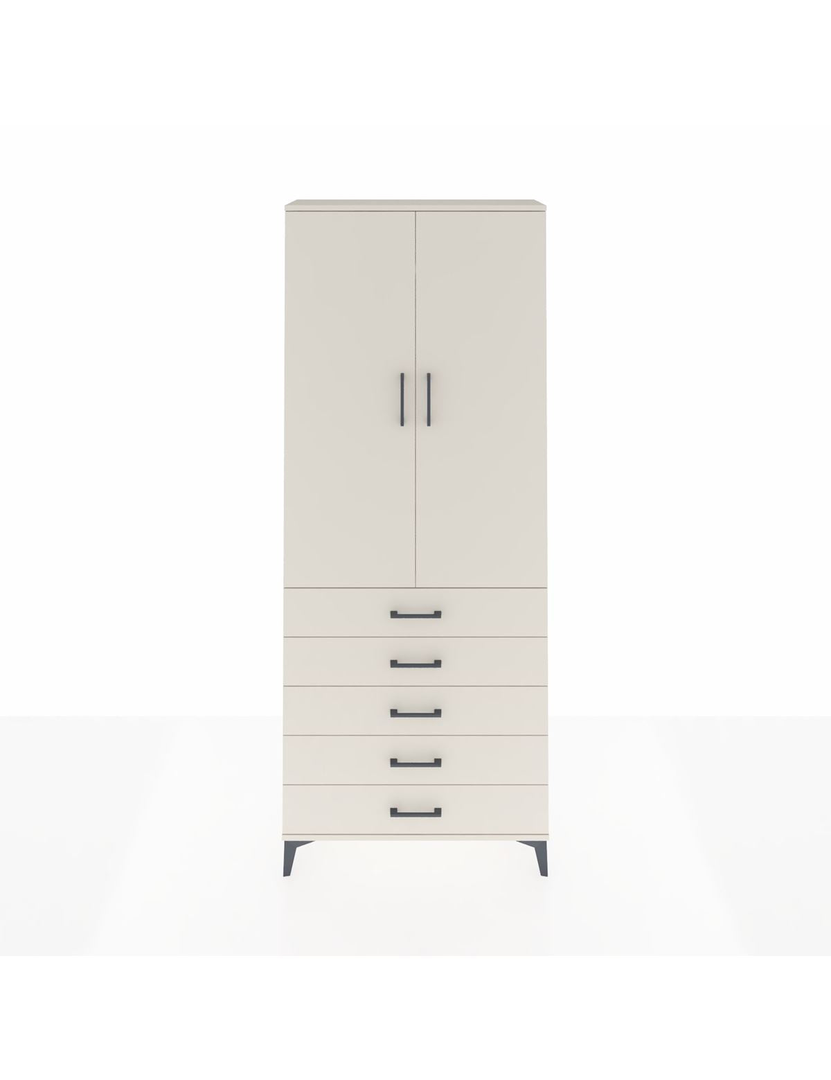 Arges Dolap 2 Raflı 5 Çekmeceli Tek Askılı 88x30x221 Aytaşı-Aytaşı