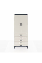 Arges Dolap 2 Raflı 5 Çekmeceli Tek Askılı 88x30x221 Antrasit-Aytaşı