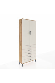 Arges Dolap 2 Raflı 5 Çekmeceli Tek Askılı 88x30x221 Çam-Aytaşı