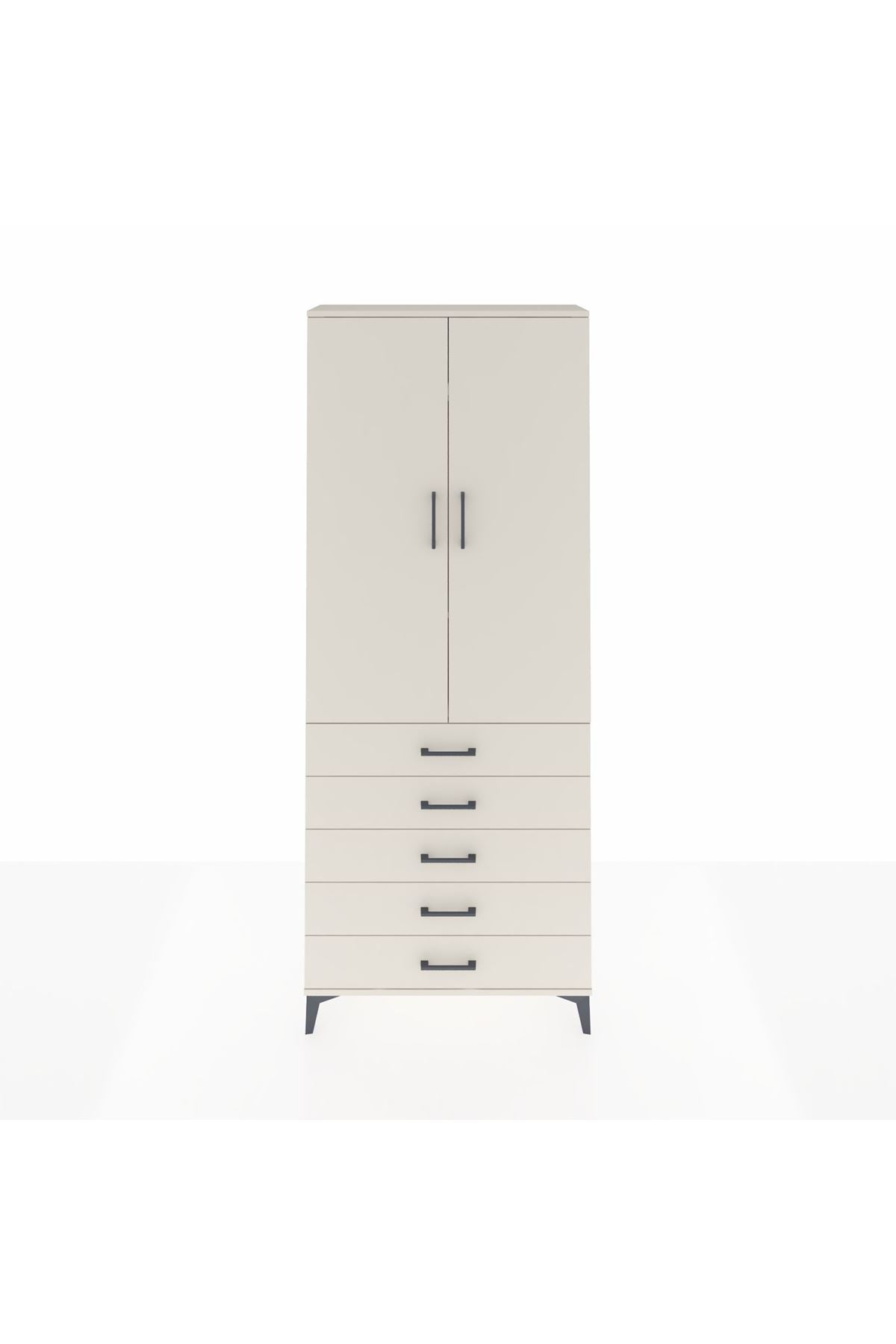 Arges Dolap 3 Raflı 5 Çekmeceli 2 Kapaklı 88x30x221 Aytaşı-Aytaşı