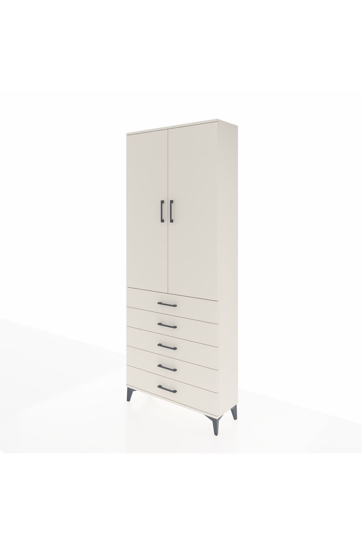 Arges Dolap 3 Raflı 5 Çekmeceli 2 Kapaklı 88x30x221 Aytaşı-Aytaşı