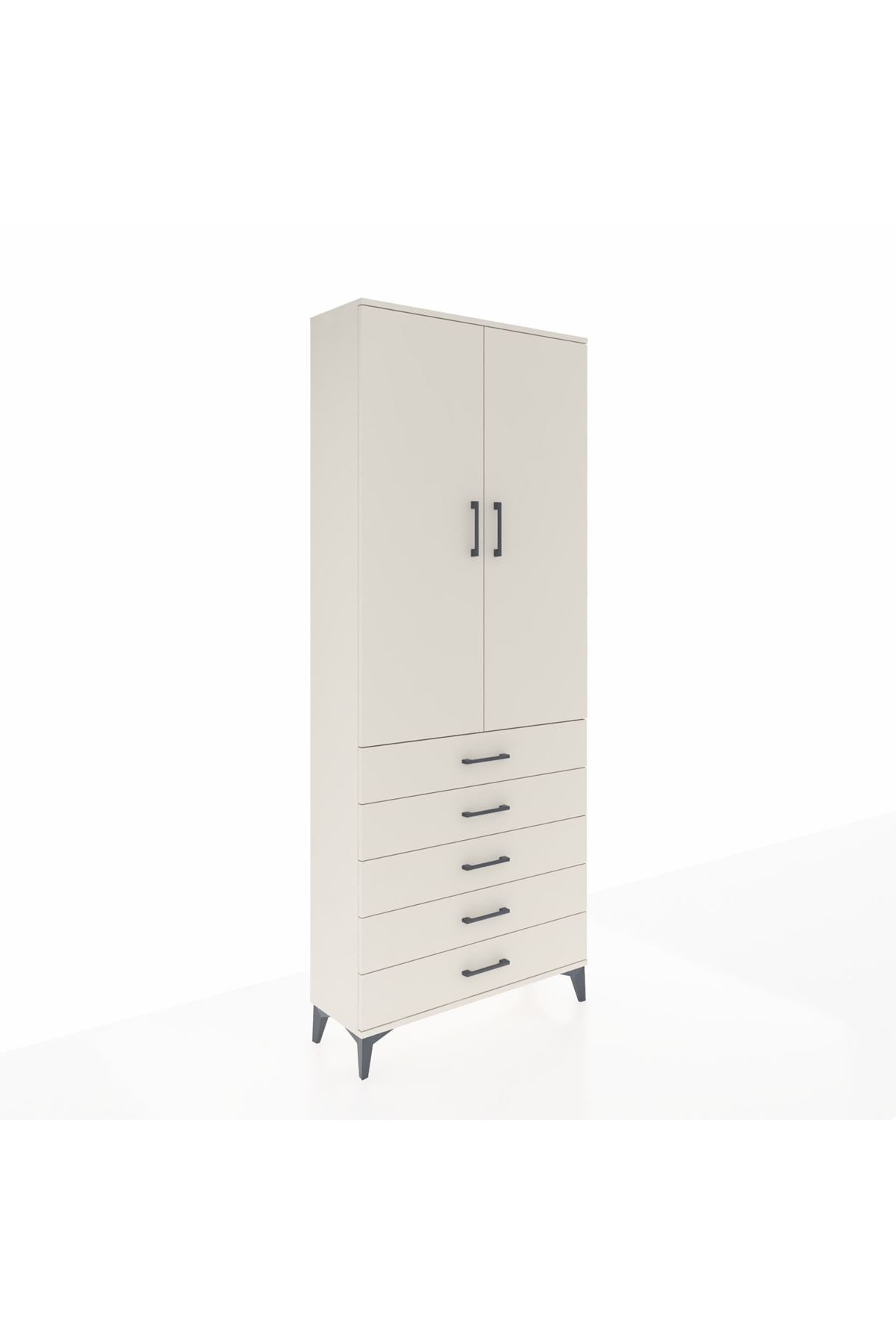 Arges Dolap 3 Raflı 5 Çekmeceli 2 Kapaklı 88x30x221 Aytaşı-Aytaşı